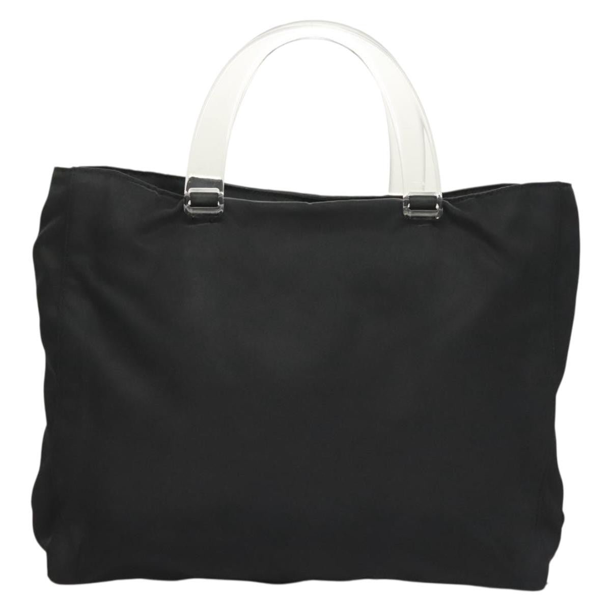 Prada Logo Flat Tote Bag. Nylon Tessuto, BLACK, NYLON, Handbag