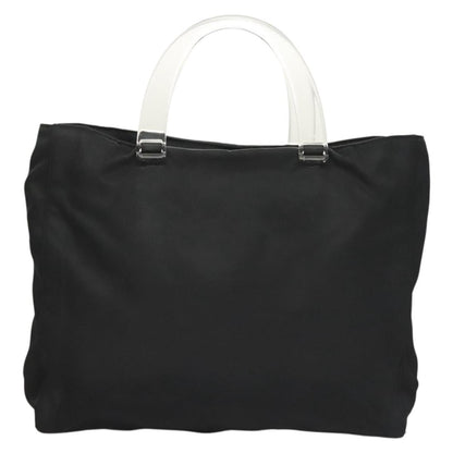 Prada Logo Flat Tote Bag. Nylon Tessuto, BLACK, NYLON, Handbag