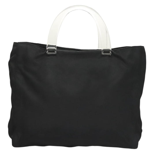 Prada Logo Flat Tote Bag. Nylon Tessuto, BLACK, NYLON, Handbag