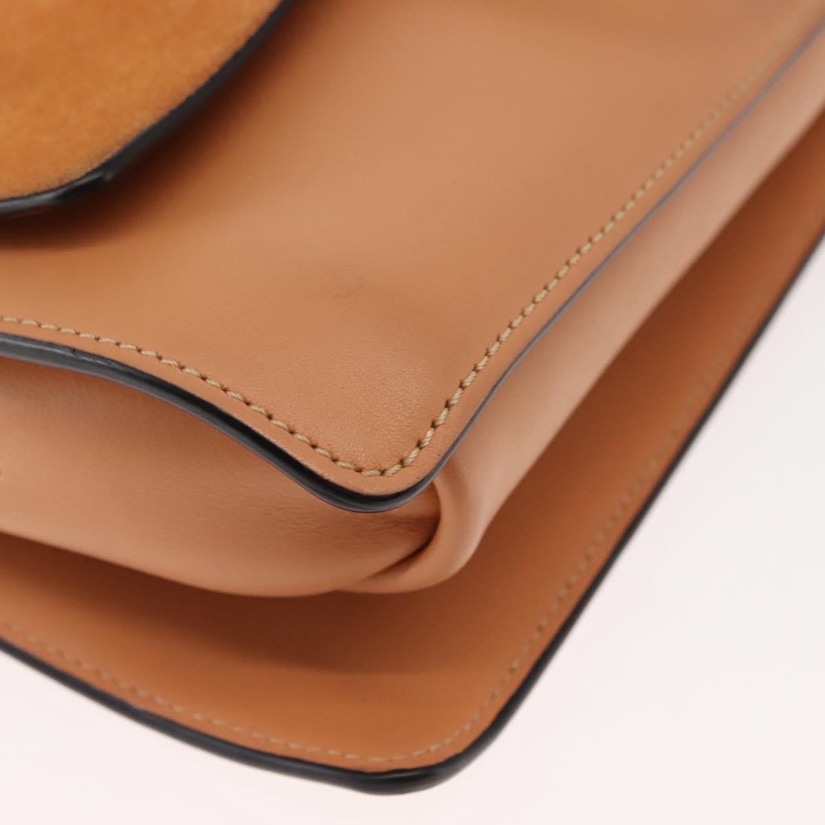 Chloe Faye Shoulder Bag Leather and Suede, BEIGE, LEATHER, Shoulder bag