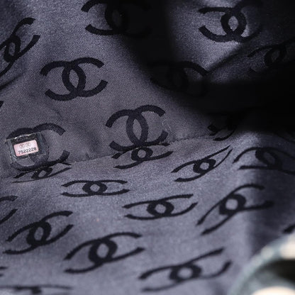 Chanel Boston Zip Tote Quilted Canvas, BLACK, CANVAS, Tote bag