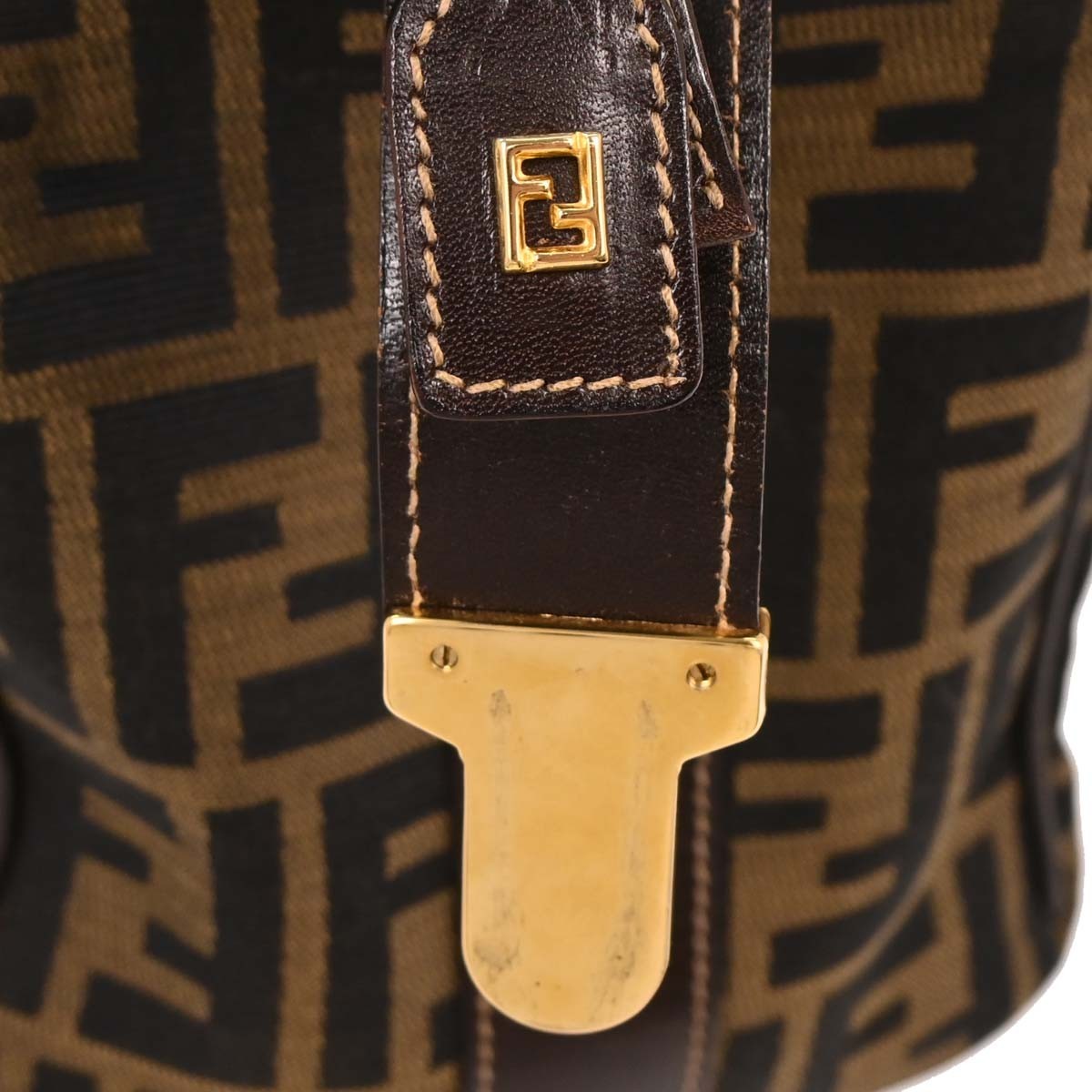 Fendi Vanity Clutch Canvas, BROWN, CANVAS, Handbag