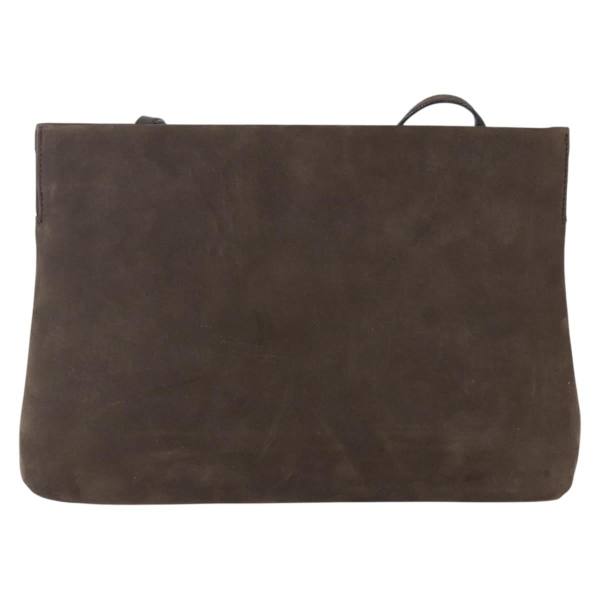 Salvatore Ferragamo Vala Shoulder Bag Suede, BROWN, SUEDE, Shoulder bag