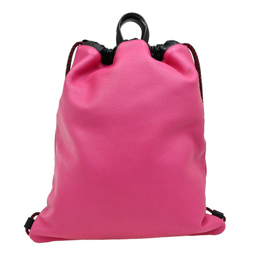Gucci Logo Drawstring Backpack Printed Leather, PINK, LEATHER, Backpack