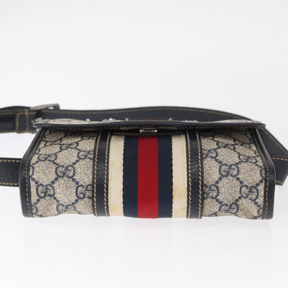 Gucci Vintage Web Belt Bag GG Coated Canvas, NAVY, PVC, Clutche & pouche