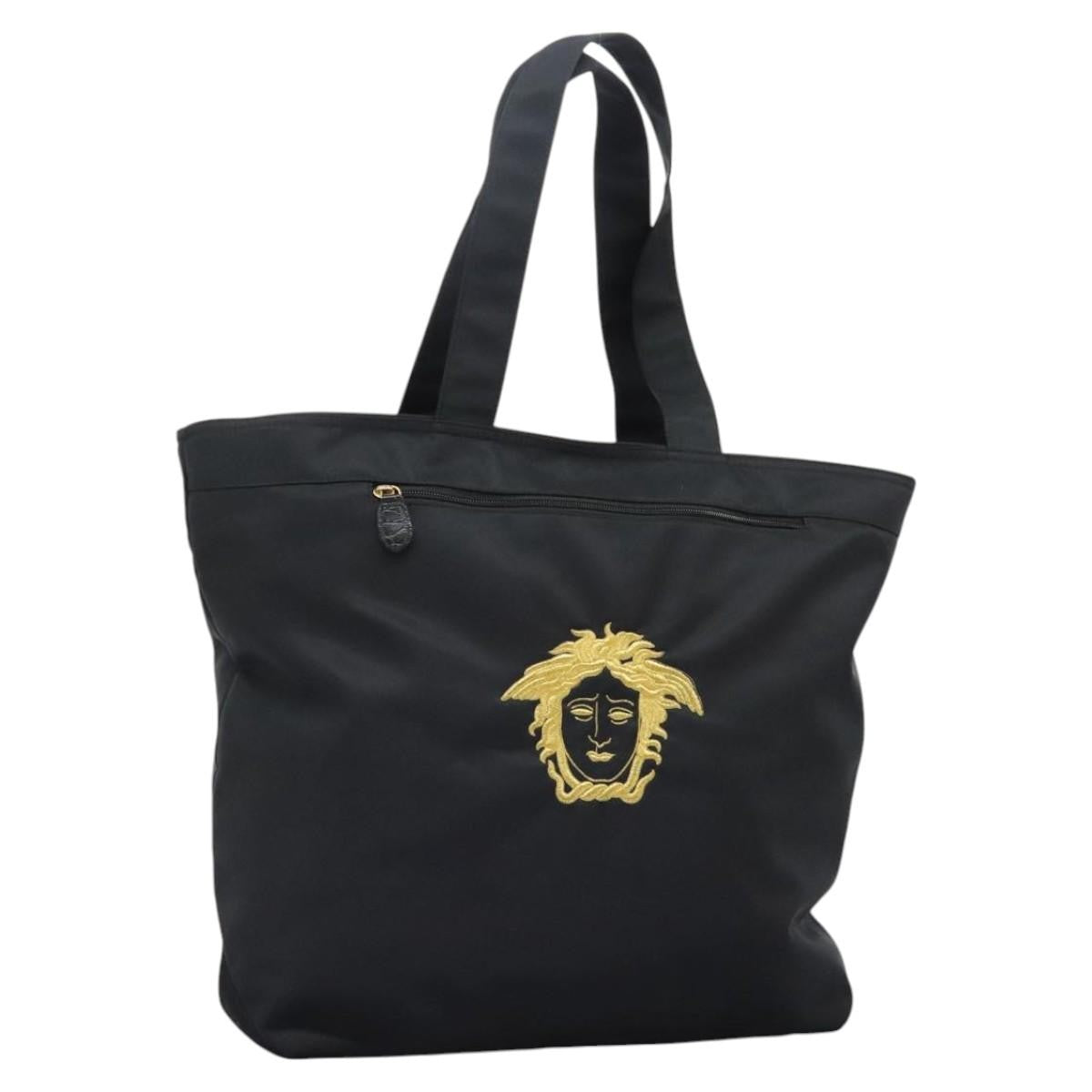 Versace Medusa Tote Nylon, BLACK, NYLON, Tote bag
