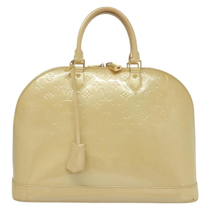 Louis Vuitton Alma Handbag Monogram Vernis, BEIGE, PATENT_LEATHER, Handbag