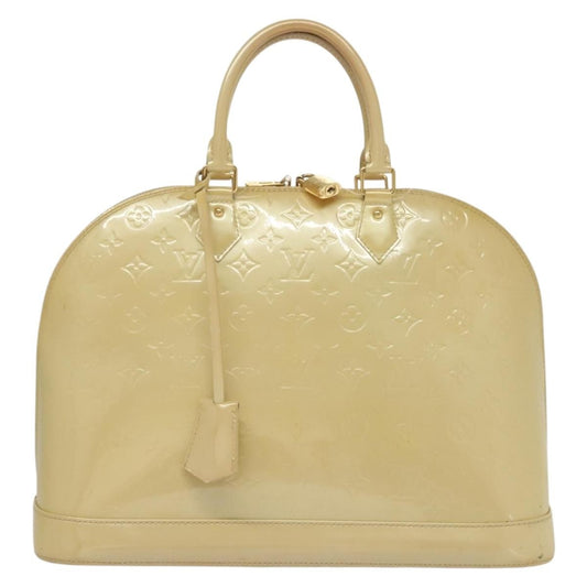Louis Vuitton Alma Handbag Monogram Vernis, BEIGE, PATENT_LEATHER, Handbag
