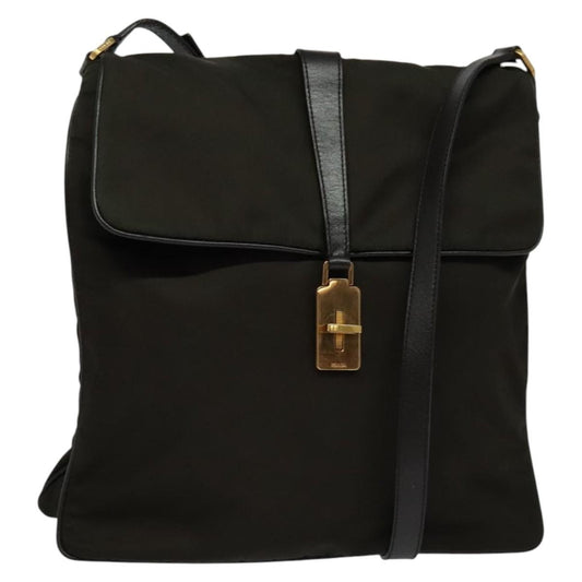 Prada Vintage Flap Messenger Bag Tessuto, KHAKI, NYLON, Shoulder bag