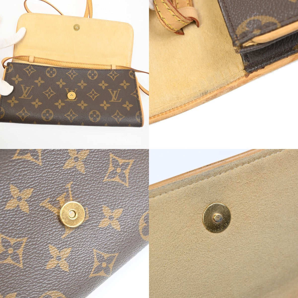 Louis Vuitton Twin Handbag Monogram Canvas, Brown, Canvas, Clutch