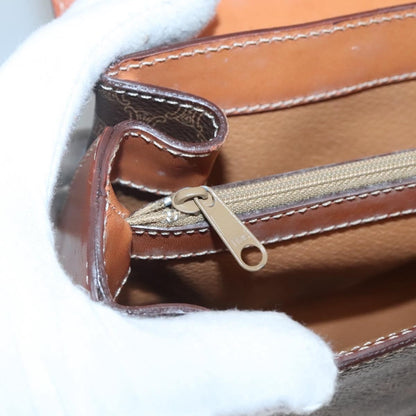 Celine Vintage Convertible Top Handle Bag Macadam Coated Canvas, BROWN, CANVAS, Handbag