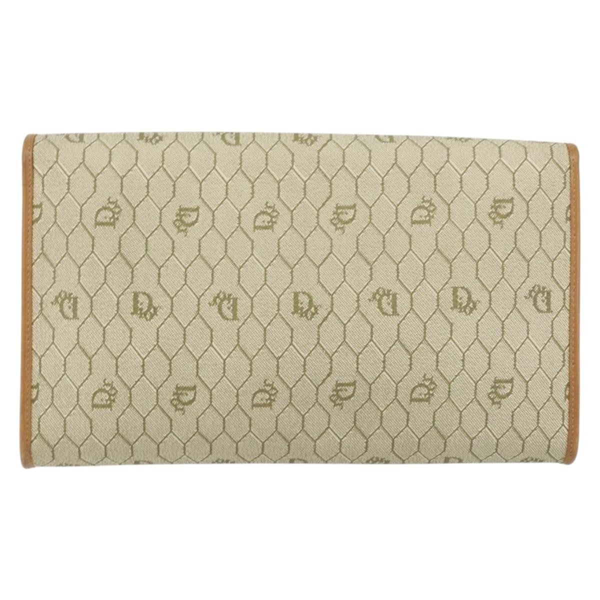 Christian Dior Vintage Honeycomb chain Canvas, BEIGE, CANVAS, Shoulder bag