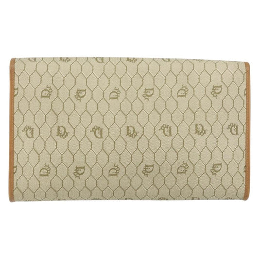 Christian Dior Vintage Honeycomb chain Canvas, BEIGE, CANVAS, Shoulder bag