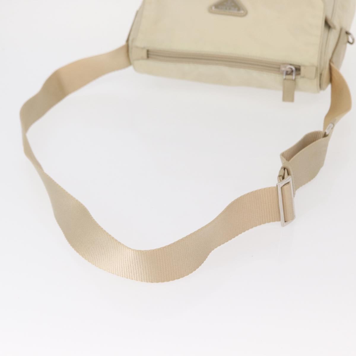 Prada Buckle Messenger Bag Tessuto, BEIGE, NYLON, Shoulder bag