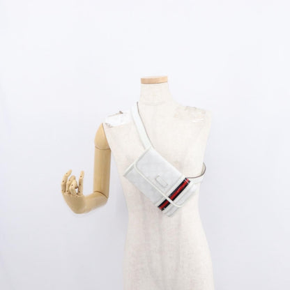 Gucci Sherry Line Waist Bag GG Canvas, WHITE, CANVAS, Shoulder bag