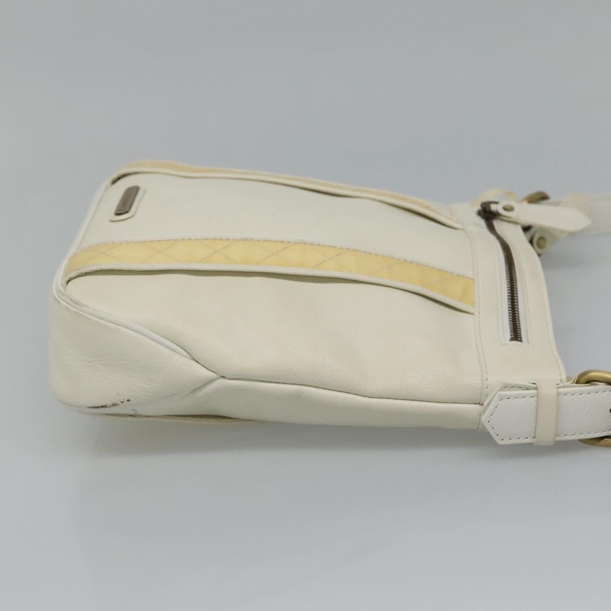 Burberry Vintage Shoulder Bag Leather, WHITE, LEATHER, Shoulder bag