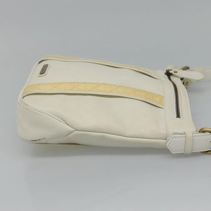 Burberry Vintage Shoulder Bag Leather, WHITE, LEATHER, Shoulder bag