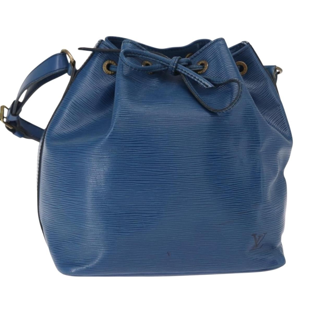 Louis Vuitton Petit Noe Handbag Epi Leather, BLUE, LEATHER, Shoulder bag