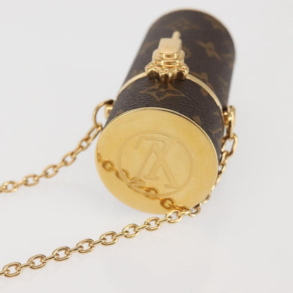 Louis Vuitton Lipstick Case on Chain Monogram Canvas, BROWN, CANVAS, Clutche & pouche