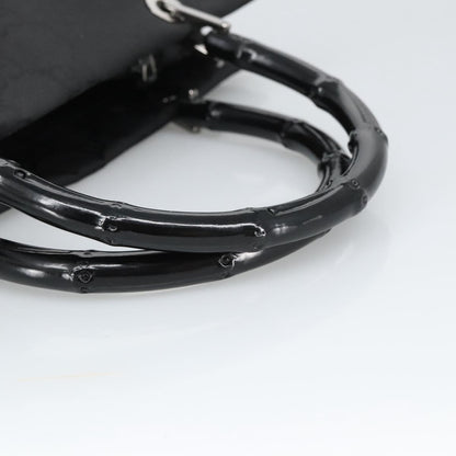 Gucci Vintage Bamboo Handle Tote GG Nylon, BLACK, NYLON, Tote bag