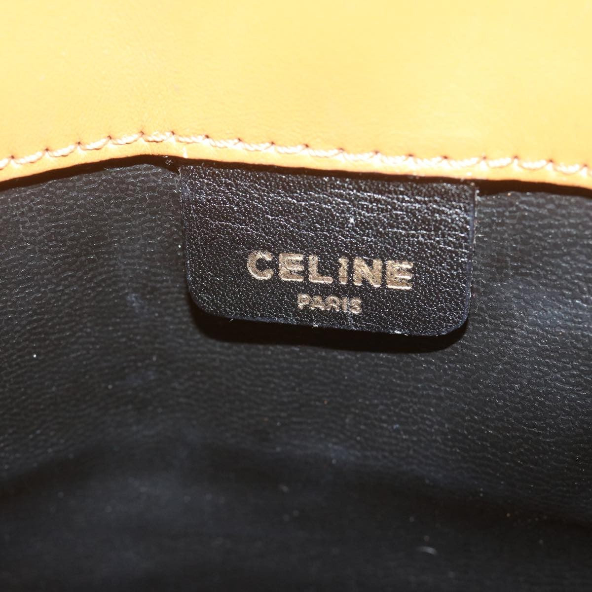 Celine Logo Triomphe Pouch Leather, BLACK, LEATHER, Clutche & pouche