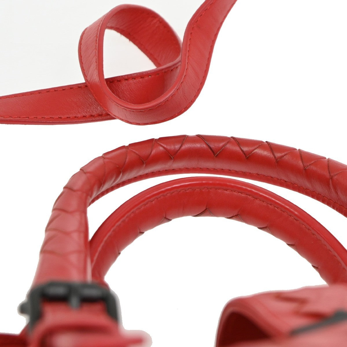 Bottega Veneta Roma Bag Intrecciato Nappa, RED, LEATHER, Handbag