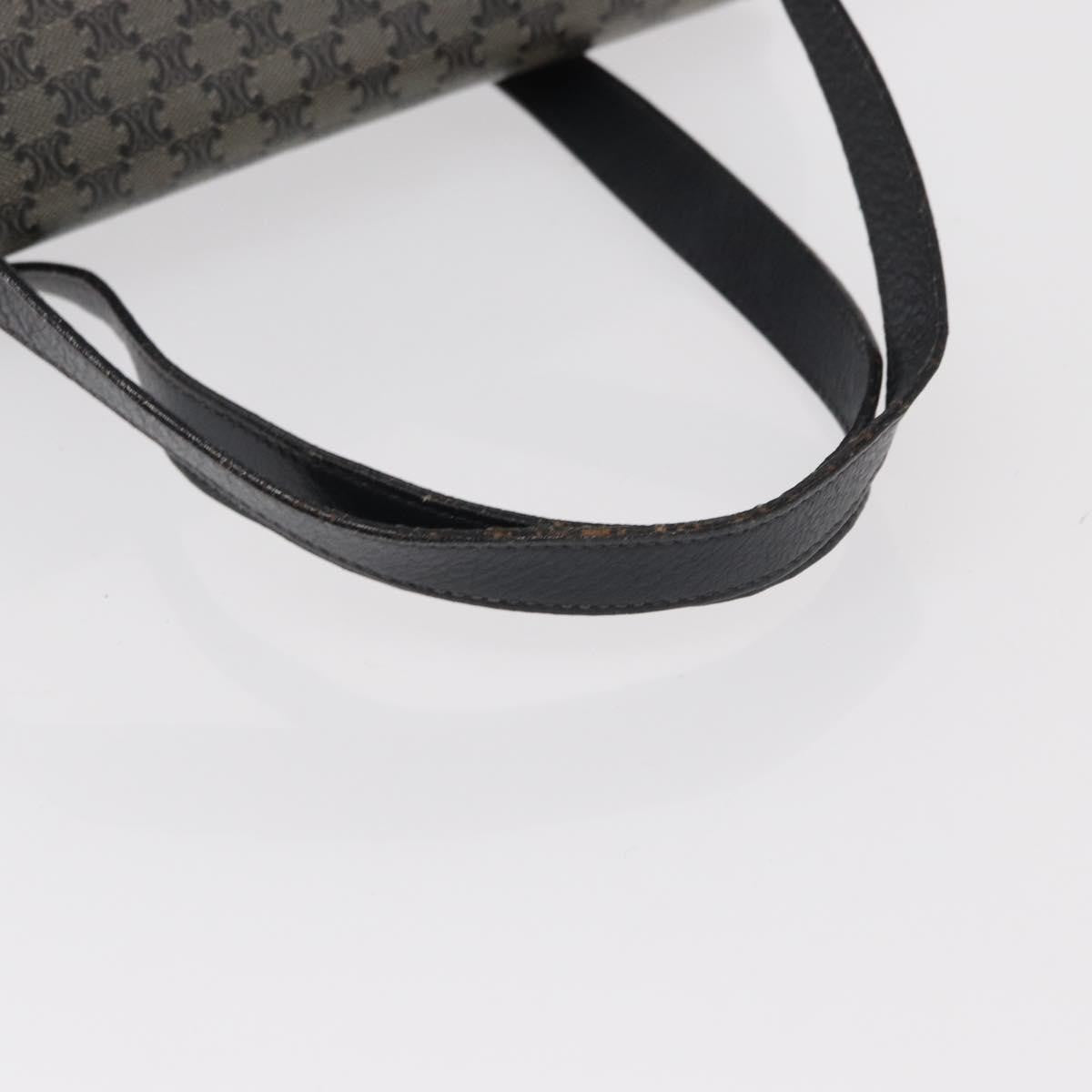 Celine Vintage Macadam Shoulder Bag Canvas and Leather, BLACK, CANVAS, Shoulder bag