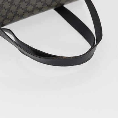 Celine Vintage Macadam Shoulder Bag Canvas and Leather, BLACK, CANVAS, Shoulder bag