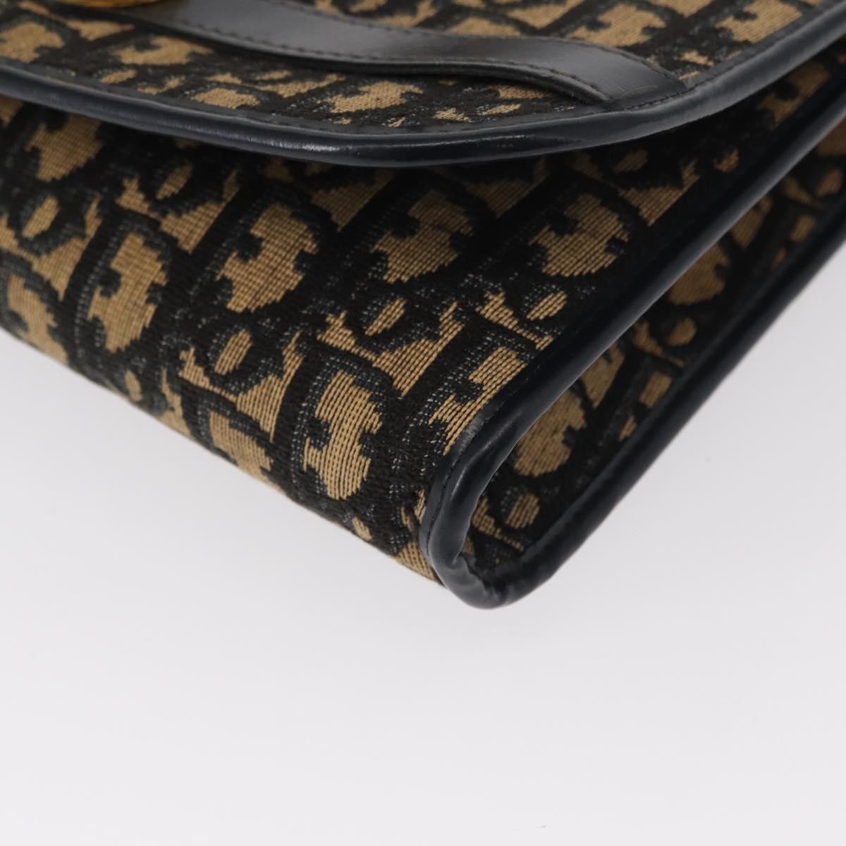 Christian Dior Vintage Trotter Shoulder Bag Canvas, NAVY, CANVAS, Shoulder bag