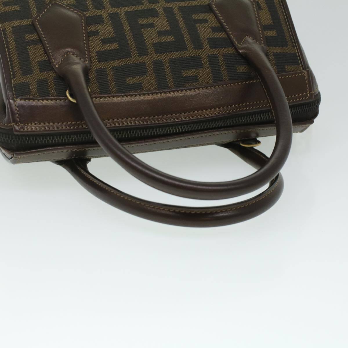 Fendi Vintage Top Handle Lock Box Bag Zucca Canvas, BROWN, CANVAS, Handbag
