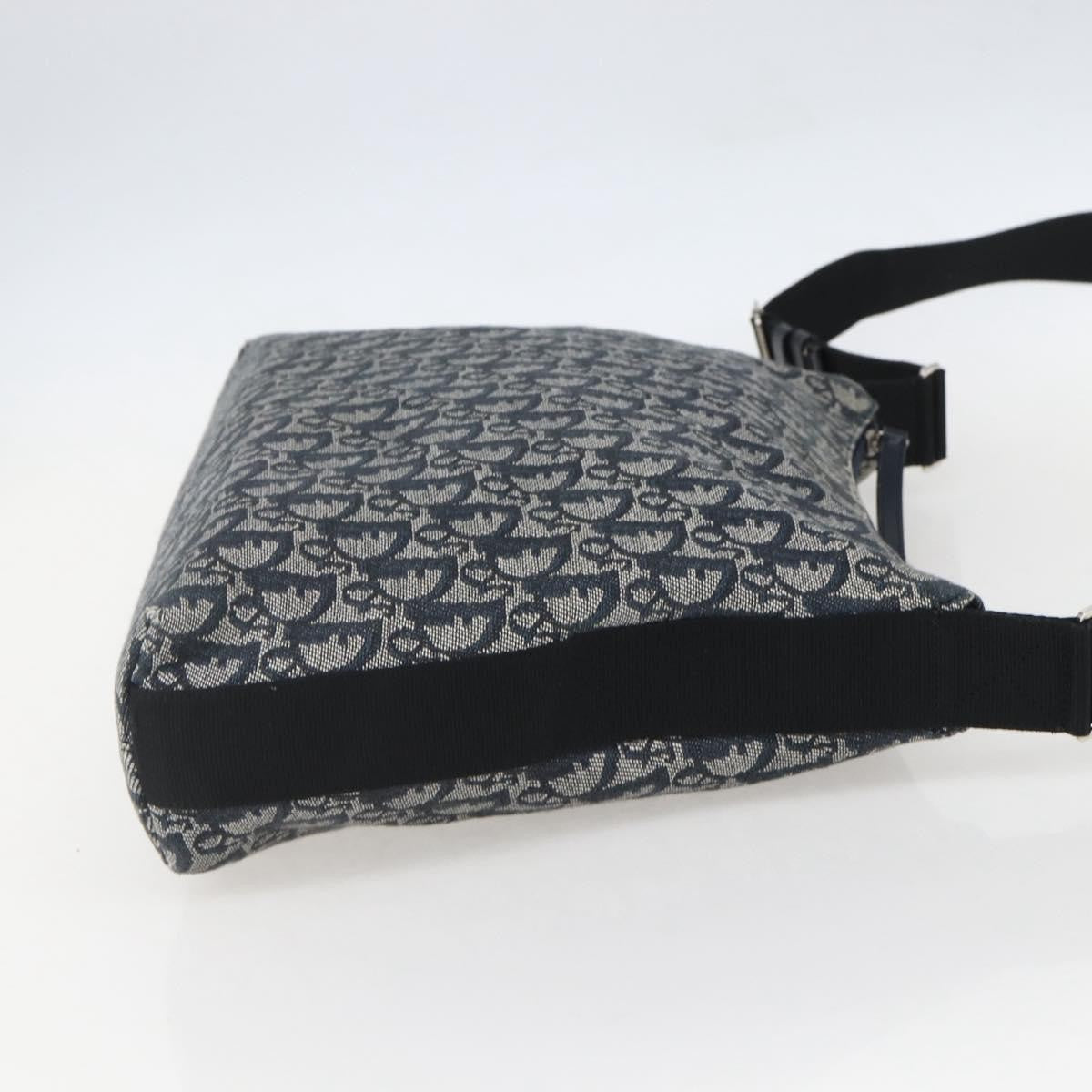 Christian Dior Vintage Trotter Shoulder Bag Canvas, NAVY, CANVAS, Shoulder bag