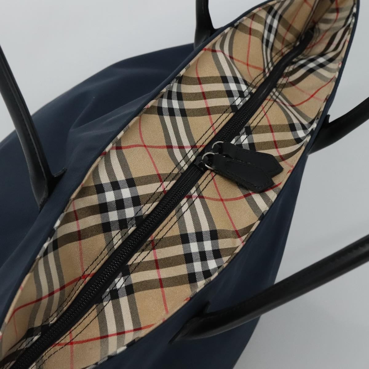 Burberry Nova Check Tote Nylon, NAVY, NYLON, Tote bag