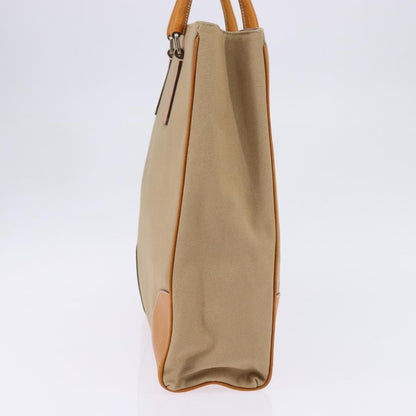 Prada Lux Convertible Open Tote Canvas and leather, BEIGE, CANVAS, Tote bag