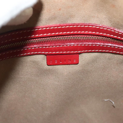 Celine Vintage Macadam Shoulder Bag Canvas and Leather, BEIGE, CANVAS, Shoulder bag