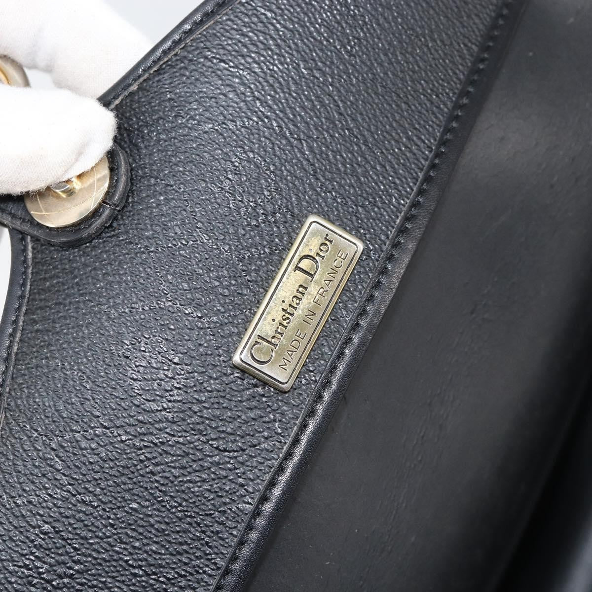 Christian Dior Vintage Honeycomb Flap Crossbody Bag Canvas and Leather, BLACK, CANVAS, Shoulder bag