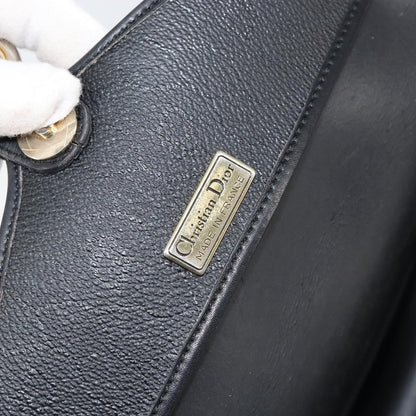 Christian Dior Vintage Honeycomb Flap Crossbody Bag Canvas and Leather, BLACK, CANVAS, Shoulder bag