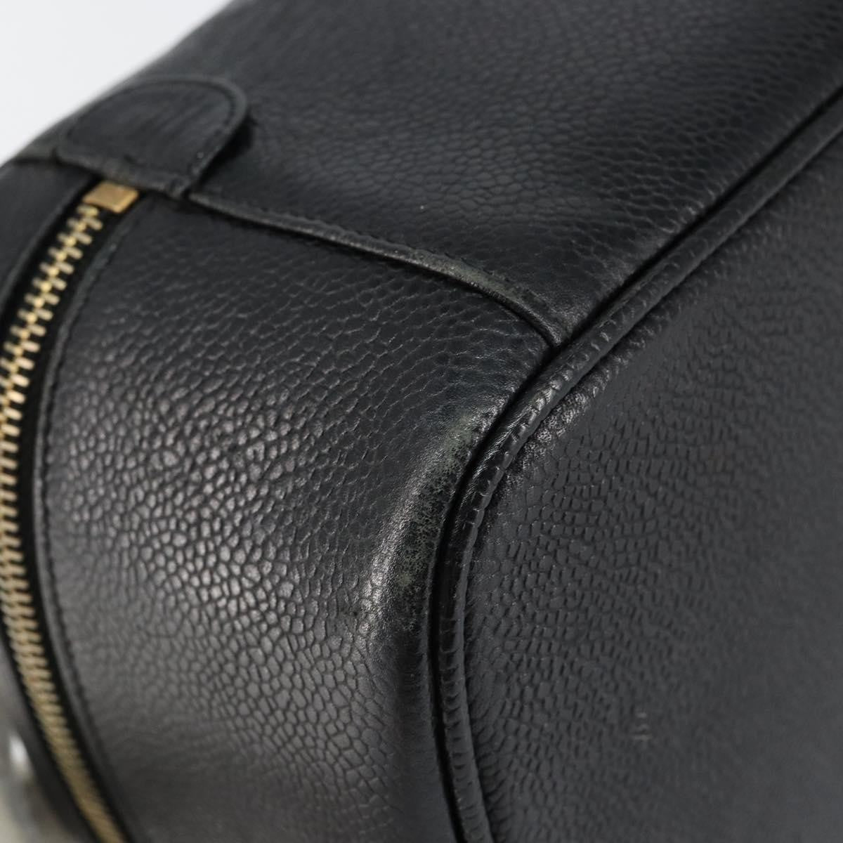 Chanel Vintage Cosmetic Case Leather, BLACK, LEATHER, Clutche & pouche