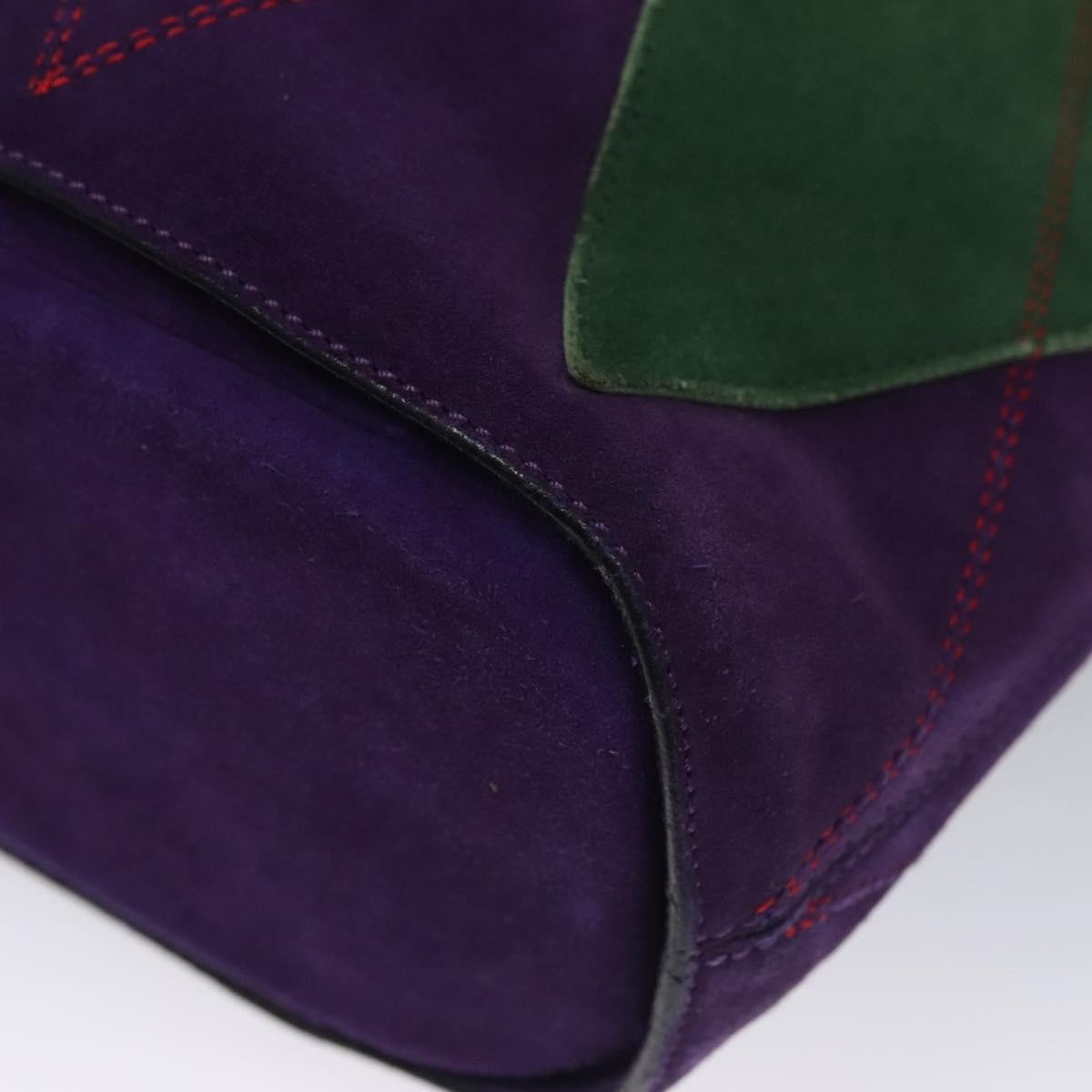 Celine Circle logo Suede and Leather, PURPLE, SUEDE, Shoulder bag