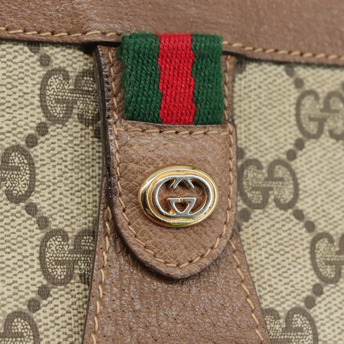 Gucci Vintage old clutch Canvas, BEIGE, PVC, Clutche & pouche