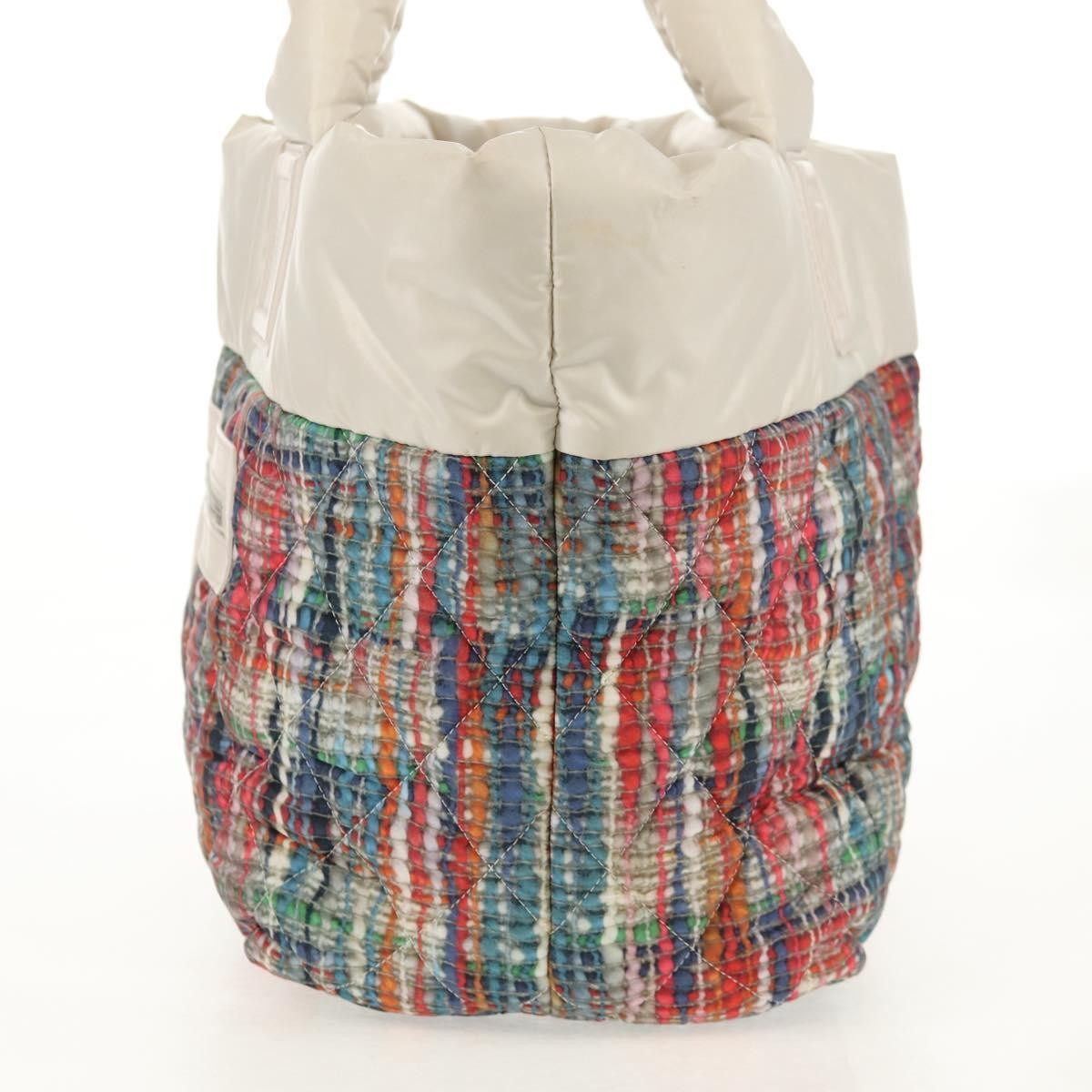 Chanel Coco Cocoon Reversible Tote Quilted Printed Nylon, WHITE, NYLON, Tote bag