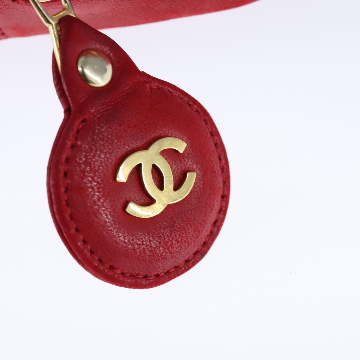 Chanel Vintage Front Pocket Camera Bag Quilted Lambskin, RED, LEATHER, Shoulder bag