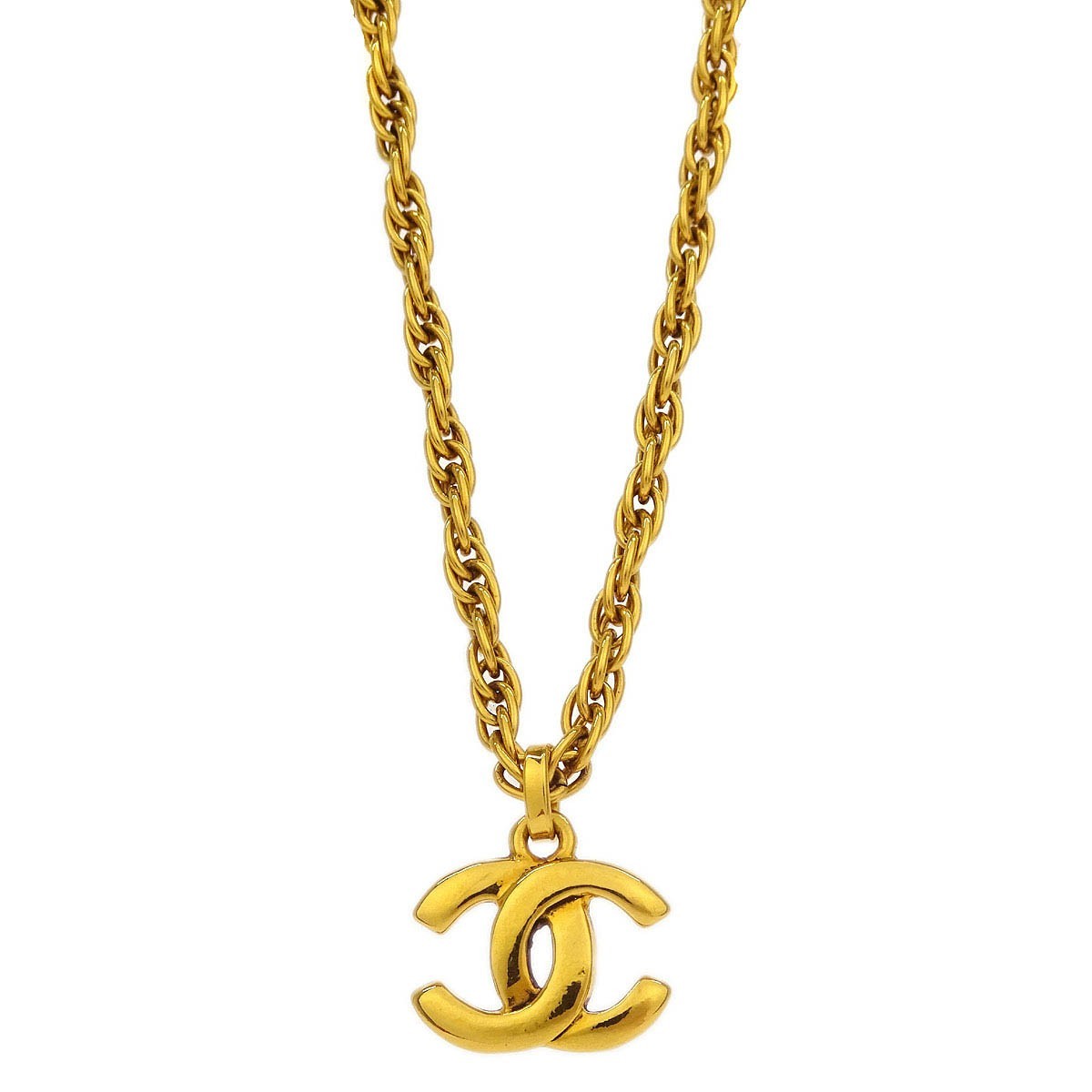 Chanel CC Pendant Necklace Metal, GOLD, GOLD_PLATED, Necklace