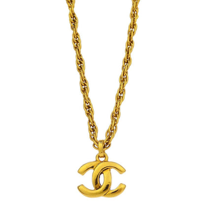 Chanel CC Pendant Necklace Metal, GOLD, GOLD_PLATED, Necklace