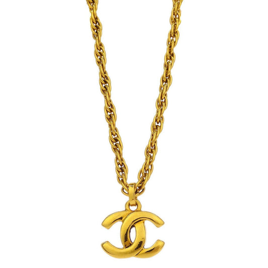 Chanel CC Pendant Necklace Metal, GOLD, GOLD_PLATED, Necklace