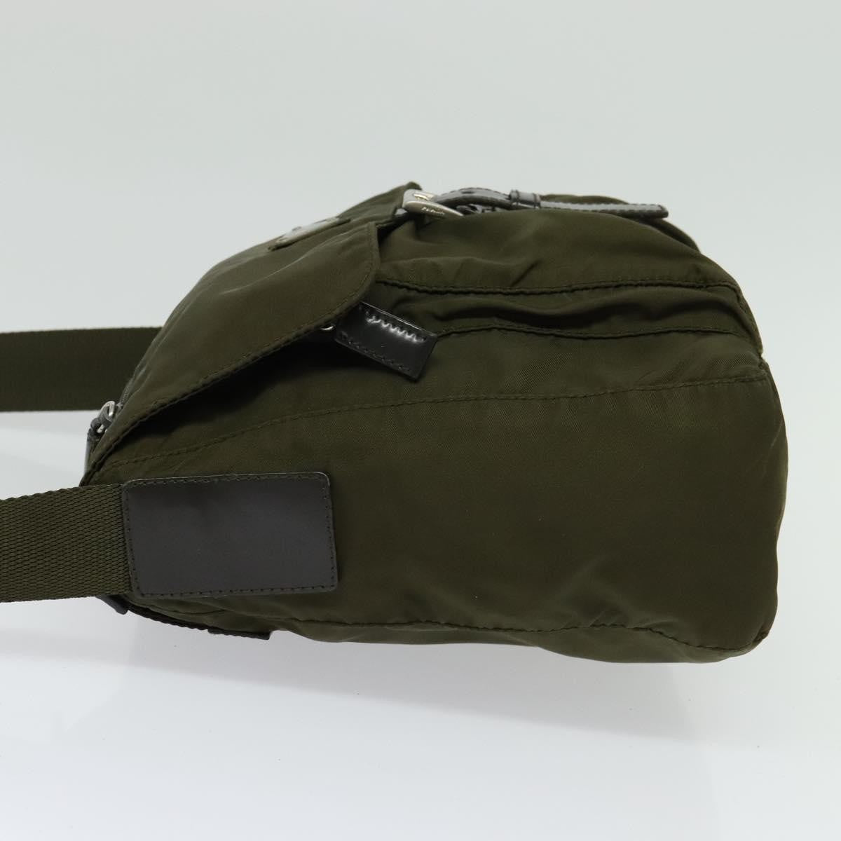 Prada Buckle Messenger Bag Tessuto, KHAKI, NYLON, Shoulder bag