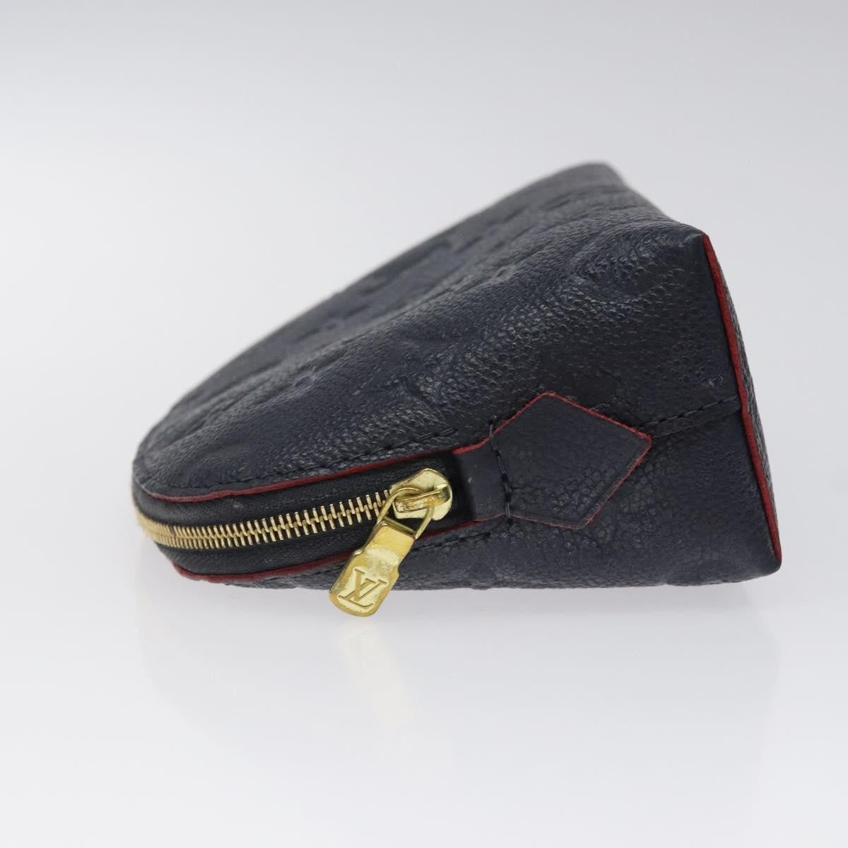 Louis Vuitton Cosmetic Pouch Monogram Empreinte Leather, NAVY, LEATHER, Toiletry Case