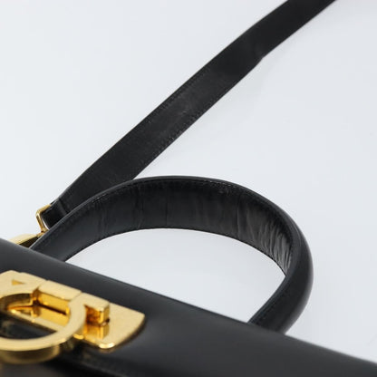 Salvatore Ferragamo Gancini Convertible Top Handle Bag Leather, BLACK, LEATHER, Handbag