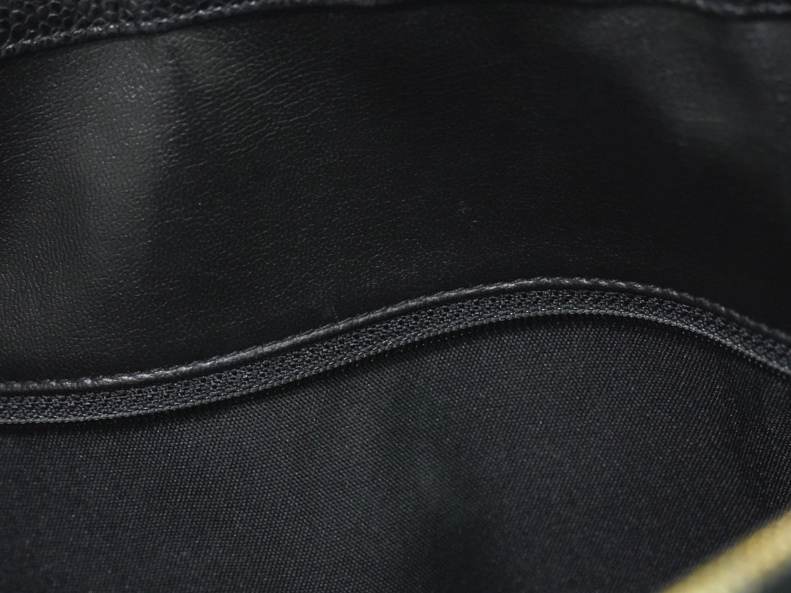 Chanel Vintage Front Pocket Tote Caviar, BLACK, LEATHER, Tote bag