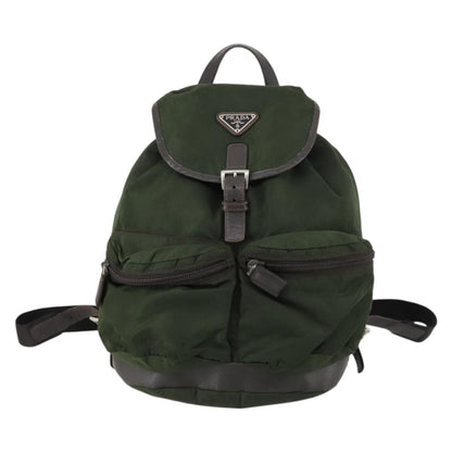 Prada Double Front Pocket Backpack Tessuto, KHAKI, NYLON, Backpack