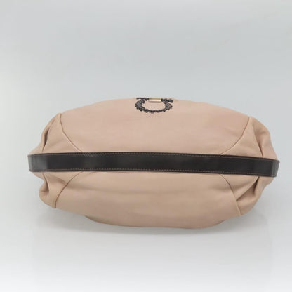 Salvatore Ferragamo Gancini Hobo Leather, BEIGE, LEATHER, Handbag